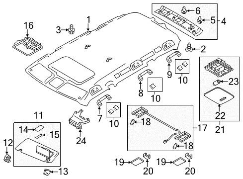 2020 Nissan Armada Interior Trim - Roof Diagram