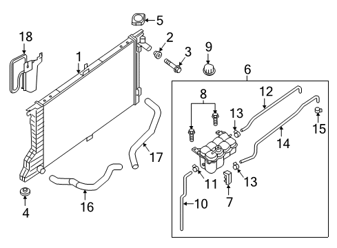 2021 Nissan Titan Radiator & Components Diagram