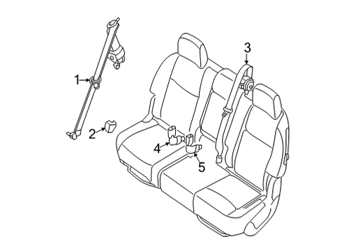 2023 Nissan Pathfinder Second Row Seat Belts Diagram 2