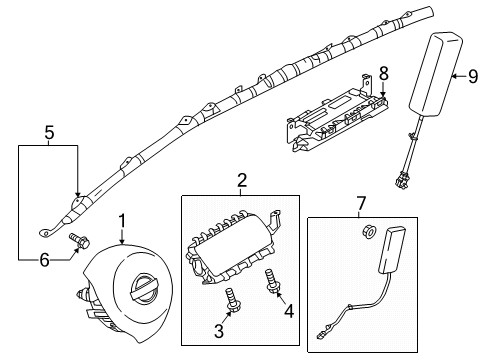 2020 Nissan Rogue Sport Air Bag Components Diagram 1