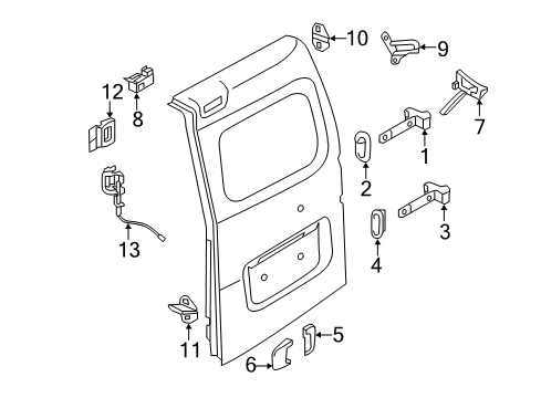 2020 Nissan NV Back Door - Lock & Hardware Diagram 1