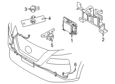 2021 Nissan Rogue Parking Aid Diagram 1