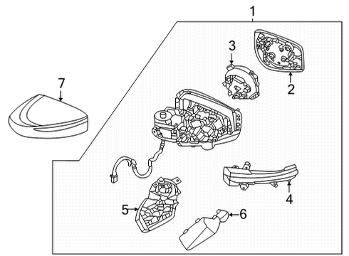 Door Mirror Assy-RH Diagram for 96301-5EE9B