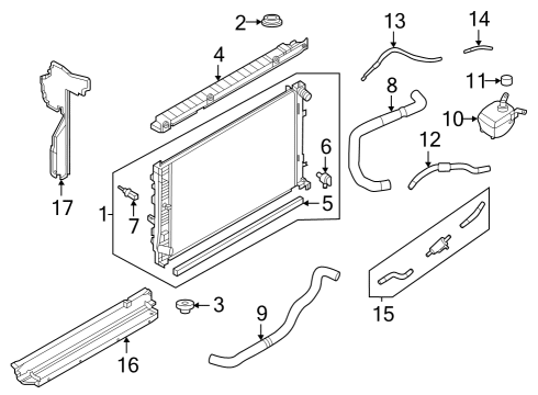 2023 Nissan Rogue Radiator Assy Diagram for 21410-6RC0A