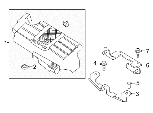 2021 Nissan Titan Engine Appearance Cover Diagram