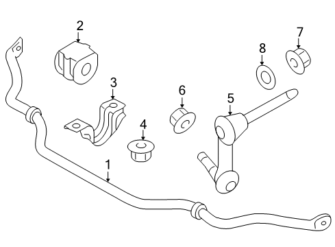 2020 Nissan 370Z Stabilizer Bar & Components - Front Diagram