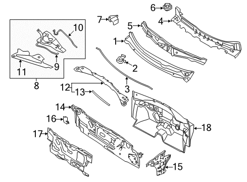 2020 Nissan Maxima Cowl Diagram