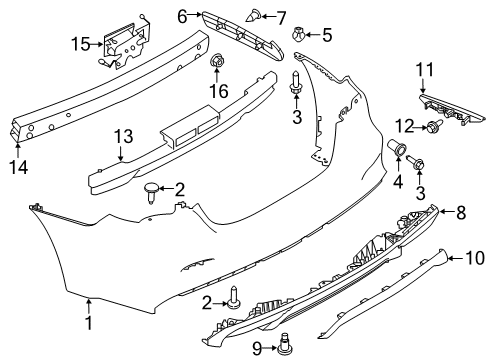 2021 Nissan Maxima Bumper & Components - Rear Diagram