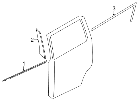 2020 Nissan Armada Exterior Trim - Rear Door Diagram