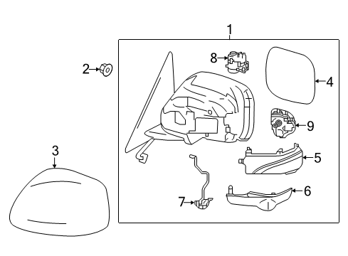 DOOR MIRROR ASSY-RH Diagram for 96301-6JE0B