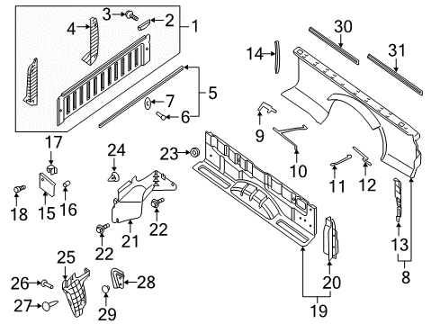 2021 Nissan Titan Front & Side Panels Diagram 2