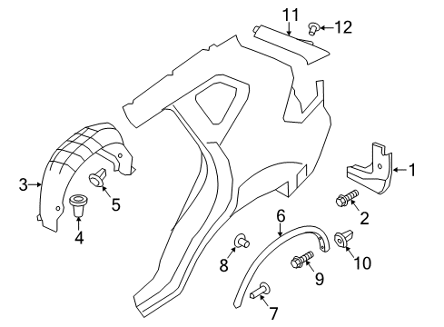 2020 Nissan Rogue Exterior Trim - Quarter Panel Diagram