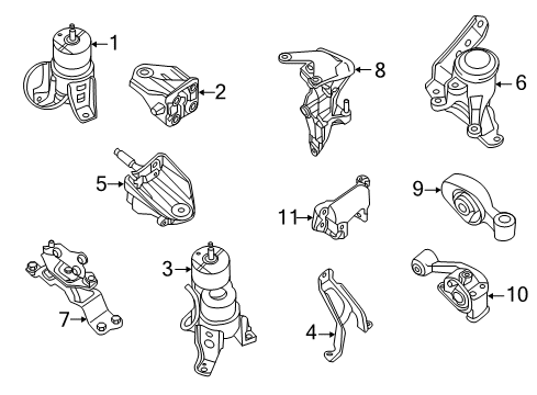 2020 Nissan Pathfinder Engine & Trans Mounting Diagram 1