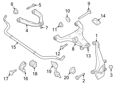 2024 Nissan Frontier Suspension Components, Stabilizer Bar & Components Diagram 2