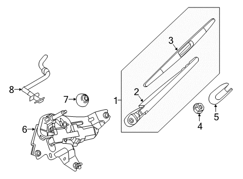 2021 Nissan Murano Wiper & Washer Components Diagram 1