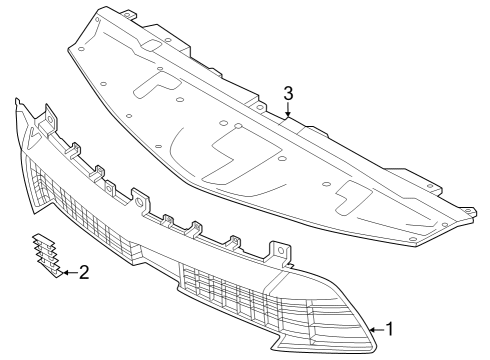 2024 Nissan Z RADIATOR GRILLE ASSY-FRONT BUMPER Diagram for 62310-6GR0A