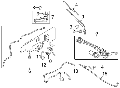 DRIVE ASSY-WINDSHIELD WIPER Diagram for 28800-6JK0A