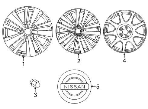 2024 Nissan Pathfinder WHEEL ASSY-SPARE TIRE Diagram for 40300-6TA8A