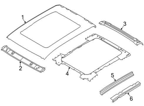 2021 Nissan Titan Roof & Components Diagram 1