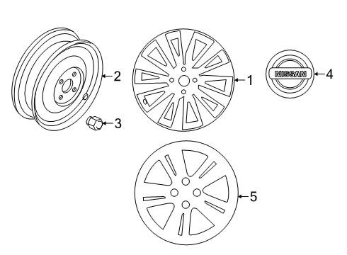 2021 Nissan Kicks Wheels, Covers & Trim Diagram