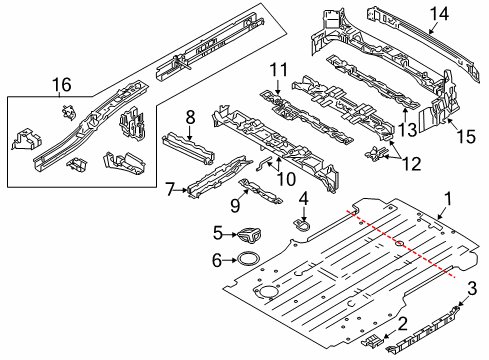 2020 Nissan NV Rear Body - Floor & Rails Diagram