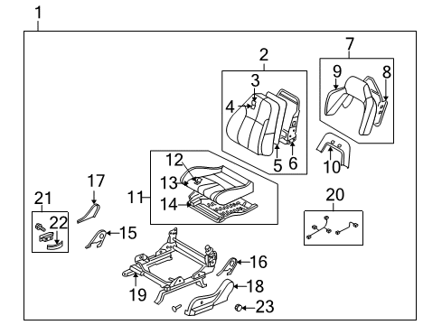 Back Assembly-Front Seat,Lower Diagram for 87653-CD070