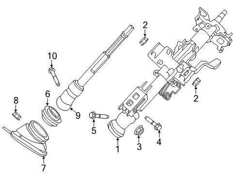 2020 Nissan Maxima Steering Column & Wheel, Steering Gear & Linkage Diagram 3