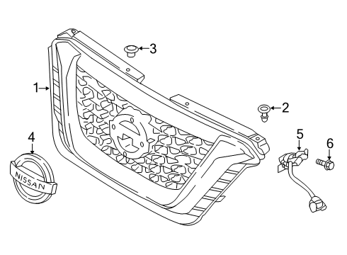 2020 Nissan Kicks Grille & Components Diagram