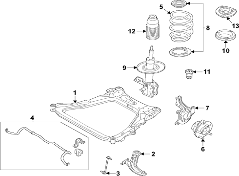 2022 Nissan Pathfinder Hub Assembly-Road Wheel,Front Diagram for 40202-6SA0A