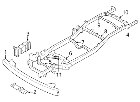 2022 Nissan Frontier Crossmembers & Components Diagram