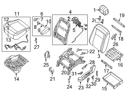 2021 Nissan NV 3500 Driver Seat Components Diagram 1