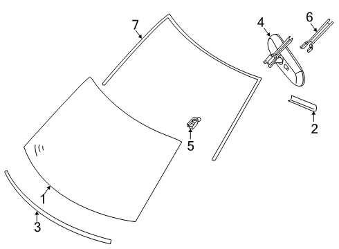 2020 Nissan Frontier Glass, Reveal Moldings Diagram