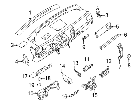 2021 Nissan Titan Cluster & Switches, Instrument Panel Diagram 3