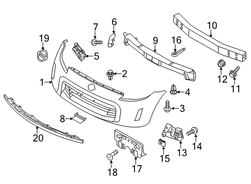 2020 Nissan 370Z Front Bumper Diagram 2