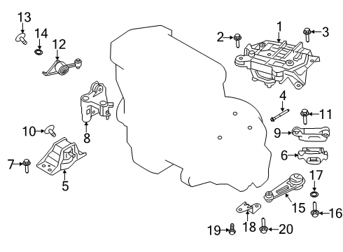 2021 Nissan NV Engine & Trans Mounting Diagram