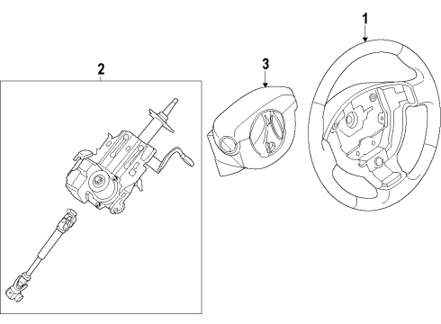 2020 Nissan Rogue Steering Column & Wheel, Steering Gear & Linkage Diagram 1