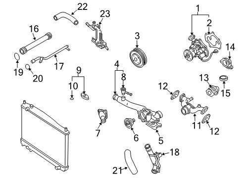 GASKT-WATR Pump Diagram for 21014-AR01A