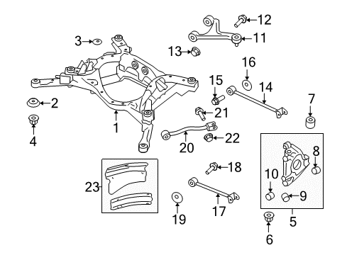 2020 Nissan GT-R Rear Suspension Components, Lower Control Arm, Upper Control Arm, Stabilizer Bar Diagram 1