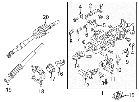 2020 Nissan Armada Steering Column & Wheel, Steering Gear & Linkage Diagram 2