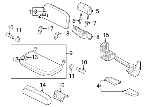 2022 Nissan Frontier Rear Seat Components Diagram 3