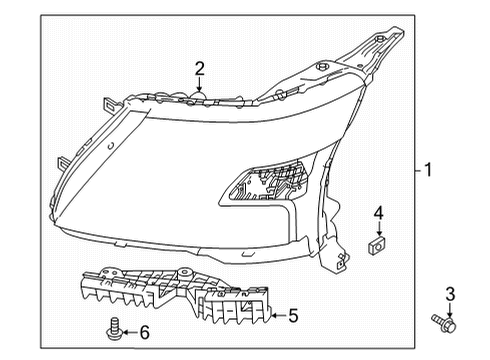 2021 Nissan Armada Headlamp Components Diagram