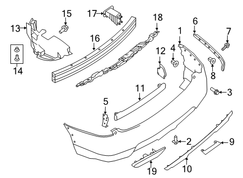 2020 Nissan Rogue Bumper & Components - Rear Diagram