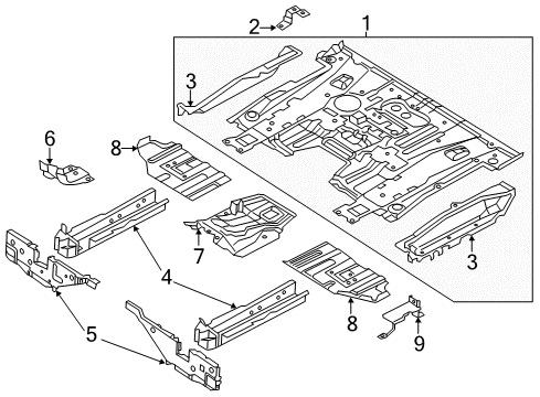 2021 Nissan NV Floor & Rails Diagram