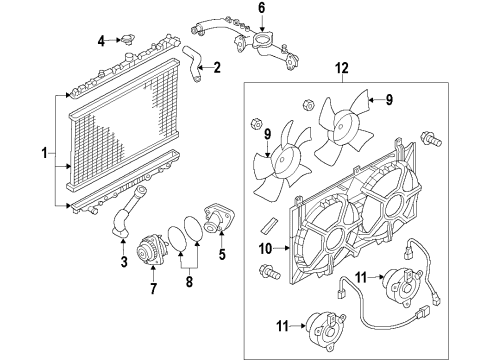 2020 Nissan 370Z Cooling System, Radiator, Water Pump, Cooling Fan Diagram 2