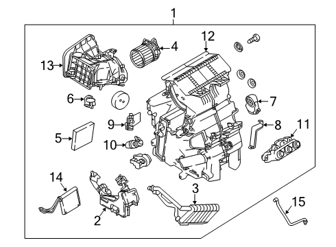 2021 Nissan Kicks A/C Evaporator & Heater Components Diagram