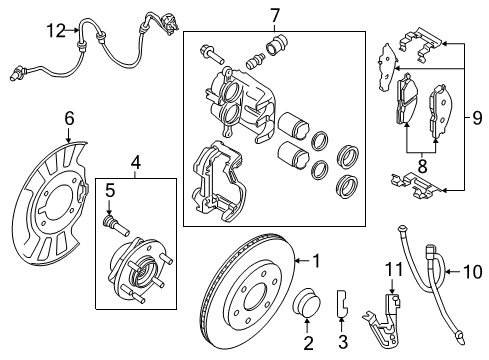 2020 Nissan Armada Front Brakes Diagram 1