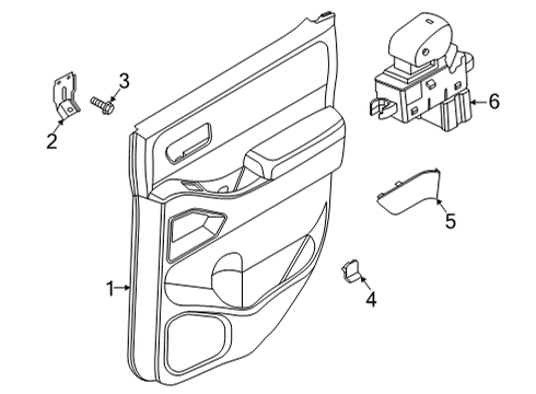 2024 Nissan Frontier Interior Trim - Rear Door Diagram 1