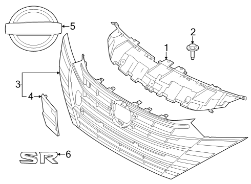 2023 Nissan Versa MOULDING ASSY-FR BUMPER Diagram for 62070-6EM2A