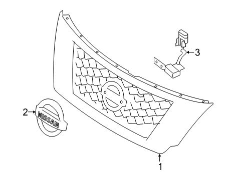 2020 Nissan Pathfinder Grille & Components Diagram