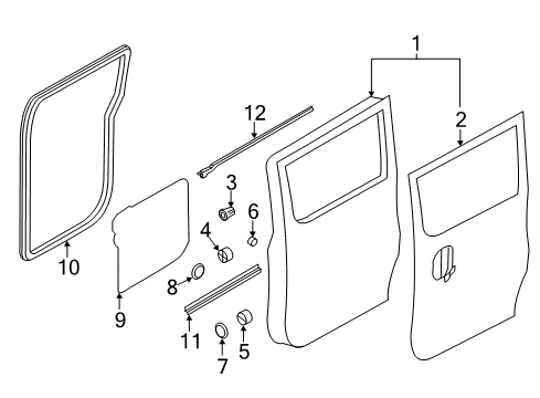 Door Assembly-Slide, RH Diagram for 82100-9SF0A